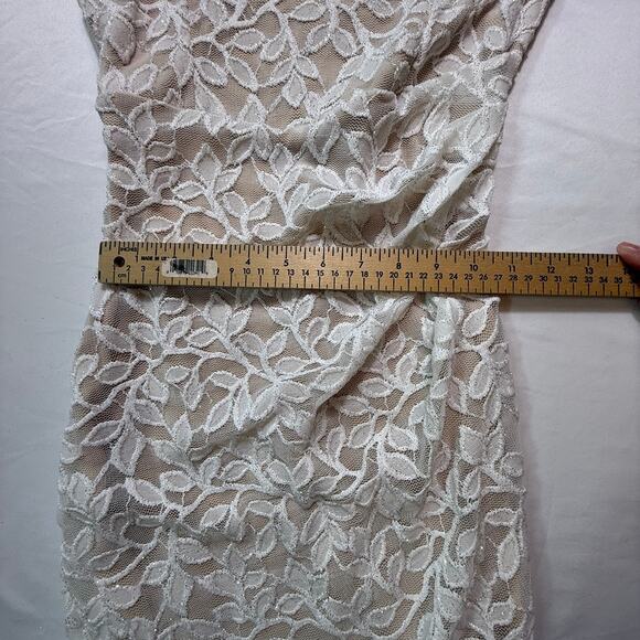 Windsor White Floral Lace Bodycon Mini Dress Spaghetti Strap Nude Lined Sz Small - Picture 8 of 11